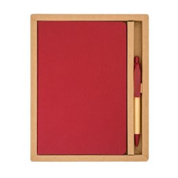 Zestaw upominkowy notes z długopisem Forest, czerwony