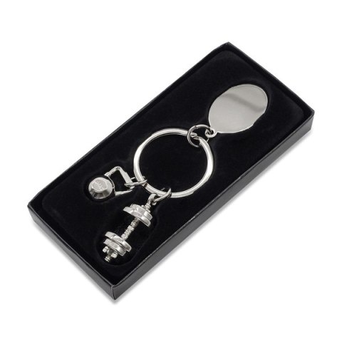 Brelok z motywem sportowym GymKey, srebrny