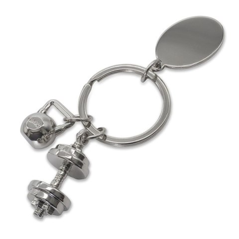 Brelok z motywem sportowym GymKey, srebrny