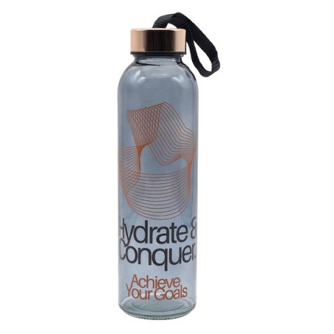 Szklana butelka Lux 500 ml, złoty